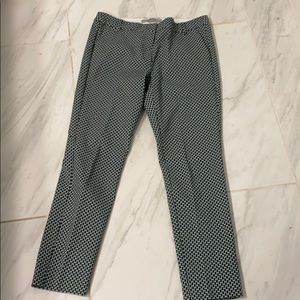 Marella green and cream flat front trousers